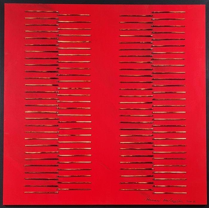 Bernard Aubertin (1934-2015) - Dessin de Feu sur Table Rouge, Antiek en Kunst, Kunst | Schilderijen | Modern