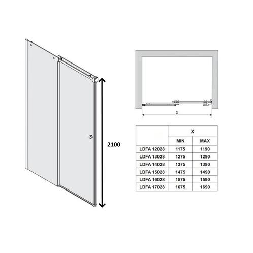 Schuifdeur Lacus Pantella Square Tweedelig Helder Glas, Doe-het-zelf en Verbouw, Sanitair, Ophalen of Verzenden