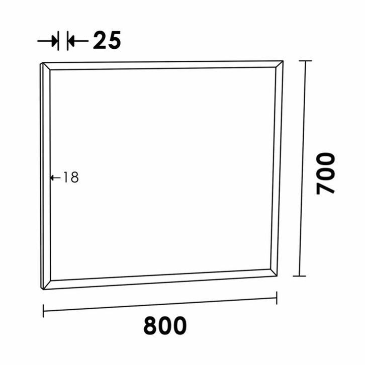 Spiegel Topa Silhouette 80x70x2.5 cm Aluminium Zwart, Huis en Inrichting, Woonaccessoires | Spiegels, Ophalen of Verzenden