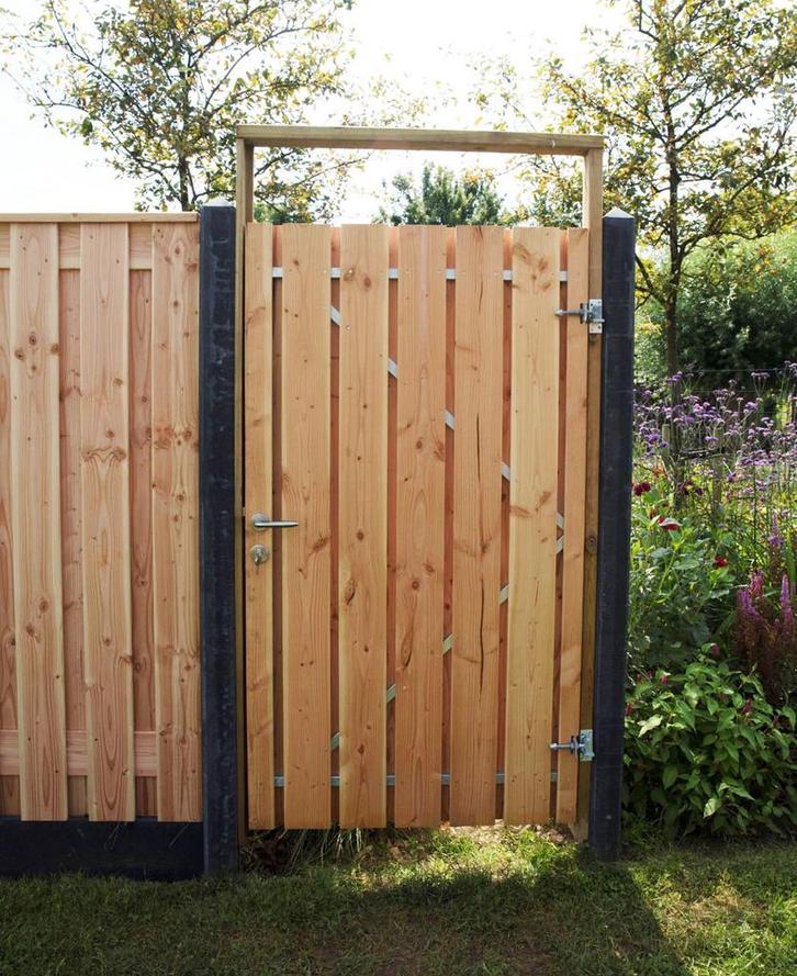 Douglas Poortdeur op Stalen Frame Geschaafd 120 x 195 cm, Tuin en Terras, Schuttingen