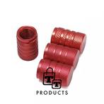 TT-products ventieldoppen 3-rings Red aluminium 4 stuks rood, Auto diversen, Auto-accessoires, Nieuw, Ophalen of Verzenden