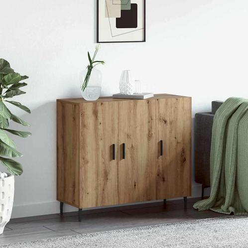 vidaXL Dressoir Bruin 90 x 34 x 80 cm Bewerkt hout, Huis en Inrichting, Kasten | Dressoirs, Nieuw, Minder dan 50 cm, Overige houtsoorten