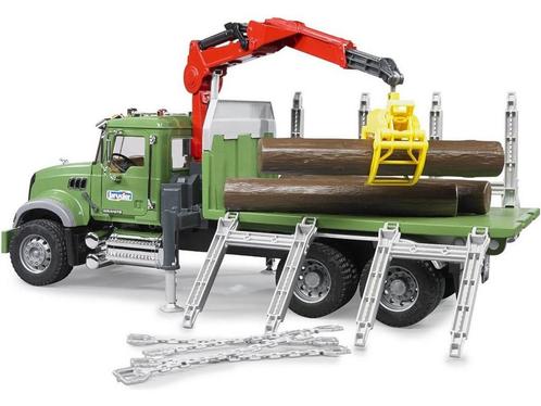 BRUDER MACK Granite Timber truck with 3 trunks, 4 jaar, ABS, Auto's, Vrachtwagens, Verzenden