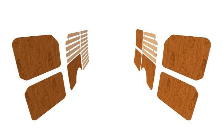 Wandbetimmering en deurpanelen hechthout Mercedes Vito, Auto-onderdelen, Interieur en Bekleding, Nieuw, Mercedes-Benz, Verzenden