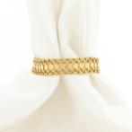 Gouden galeriedraad schakel armband | 17 cm, Ophalen of Verzenden, Gebruikt, Overige kleuren, Goud