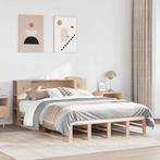 vidaXL Bed met boekenkast zonder matras massief hout 135x190, Bruin, Verzenden, 190 cm of minder, Overige maten