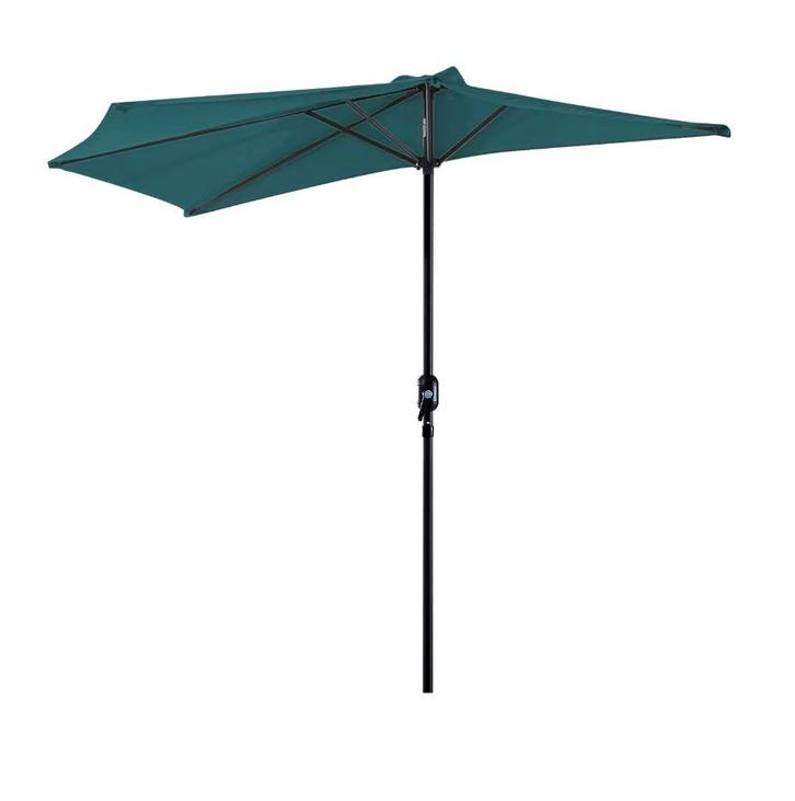 Halfronde Outdoor Parasol  – Balkonparasol Groen Polyester, Tuin en Terras, Parasols, Stokparasol, Nieuw, Waterdicht, Verzenden