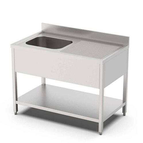HCB Spoeltafel - enkele spoelbak links - 140 cm - RVS, Zakelijke goederen, Horeca | Keukenapparatuur, Nieuw in verpakking, RVS Meubilair