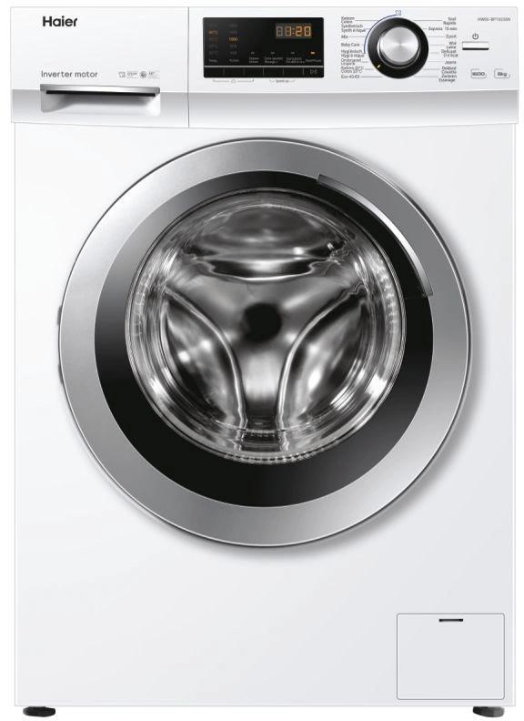 Haier HW80-BP16636N - Wasmachine - 8 kg - 1600 tpm -, Witgoed en Apparatuur, Wasmachines, Voorlader, 85 tot 90 cm, Ophalen of Verzenden