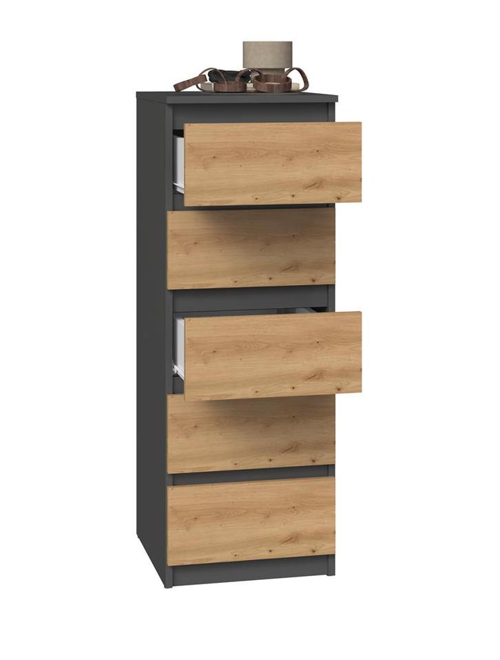 Ladenkastje met 5 lades antraciet eiken W5 Antraciet eiken, Huis en Inrichting, Kasten | Ladekasten, 5 laden of meer, 25 tot 50 cm