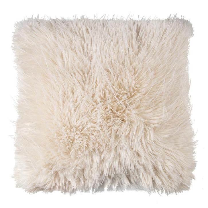 kussen teddy langhaar all over gebroken wit 45x45cm, Huis en Inrichting, Woonaccessoires | Overige, Verzenden