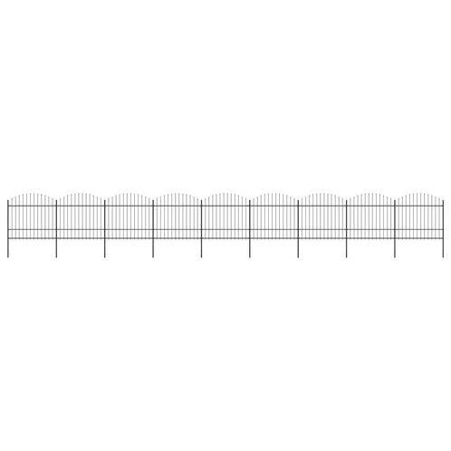 vidaXL Tuinhek met speren bovenkant (1,5-1,75)x15,3 m staal, Tuin en Terras, Schuttingen, Nieuw, IJzer, Minder dan 1 meter, Verzenden