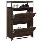 vidaXL Schoenenkast 75x34x112 cm bewerkt hout bruin, Huis en Inrichting, Verzenden, Nieuw