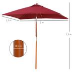 TRUUSK Parasol, Opvouwbare Tuinparasol, Strandparasol, 3-tra, Tuin en Terras, Parasols, Verzenden, Nieuw