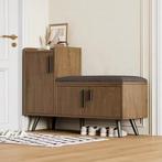 Houten Schoenenbank – Zitbank met Opbergruimte en Planken, Huis en Inrichting, Kasten | Schoenenkasten, Verzenden, Nieuw