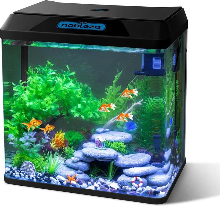 Nobleza Aquarium Kit - 38.5x24x39 cm - 30 L - Zwart, Tuin en Terras, Tuinmeubel-accessoires, Nieuw, Verzenden