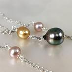 Halsketting Zilver Parel - Parel - Tah-SSP-Fwp Ø 6 tot 10 mm, Nieuw