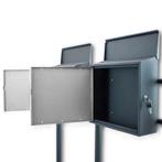 Dubbele Standaard Brievenbus - Donkergrijs / Lichtgrijs, Tuin en Terras, Brievenbussen, Verzenden, Nieuw