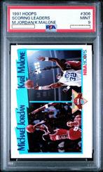 1991/92 Hoops Michael Jordan & Karl Malone #306 - PSA 9 - 1, Nieuw