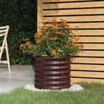 vidaXL Plantenbak 40x40x36 cm gepoedercoat staal bruin, Tuin en Terras, Bloembakken en Plantenbakken, Verzenden, Minder dan 60 cm
