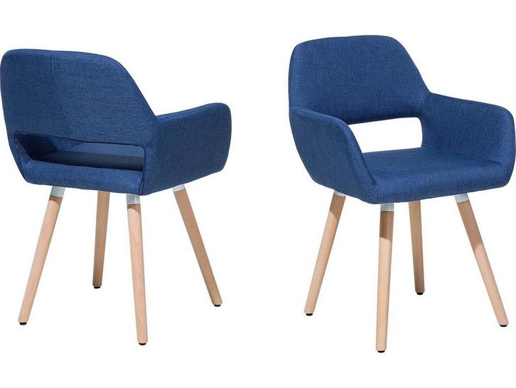 BELIANI CHICAGO - Eetkamerstoel - Retro stijl - Marineblauw, Huis en Inrichting, Overige Huis en Inrichting, Nieuw, Verzenden