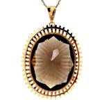 Gouden hanger met rookkwarts 14 krt, Ophalen of Verzenden, Nieuw