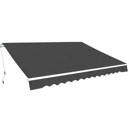 vidaXL Luifel handmatig uitschuifbaar 400 cm antraciet, Tuin en Terras, Zonneschermen, Nieuw, Verzenden