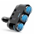 DrPhone CAR1 Multifunctionele Autolader - 3 Contactdozen -10, Verzenden, Nieuw