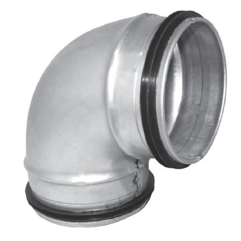 Korte bocht 90º met afdichtingsrubber - geperst - Ø 150mm, Doe-het-zelf en Verbouw, Ventilatie en Afzuiging, Nieuw, Verzenden
