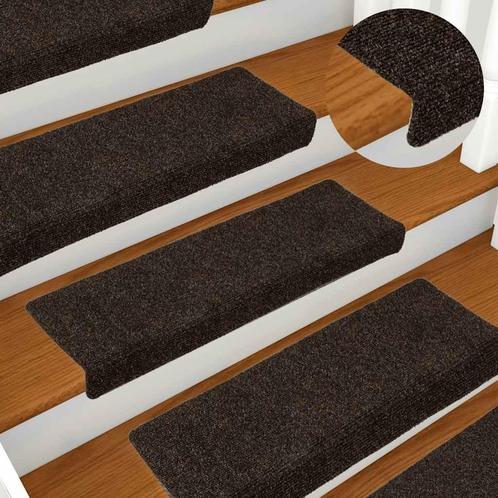 vidaXL Trapmatten zelfklevend 30 st 65x21x4 cm donkerbruin, Doe-het-zelf en Verbouw, Ladders en Trappen, Nieuw, Verzenden
