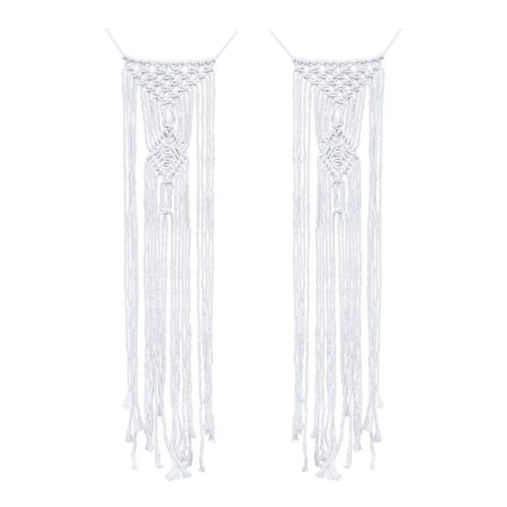 Stoeldecoratie Macrame 65cm 2st, Hobby en Vrije tijd, Feestartikelen, Nieuw, Verzenden