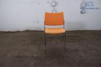 Casala | Kantinestoel | Tweedehands | Oranje gestoffeerd | C, Verzenden, Gebruikt
