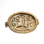 Oud-Egyptisch Goud, Speksteen Scarabium in lijst met