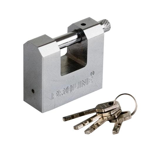 Blokslot extra stevig - 80mm - 4 sleutels - Gietijzer, Doe-het-zelf en Verbouw, Hang- en Sluitwerk, Slot, Nieuw, Ophalen of Verzenden