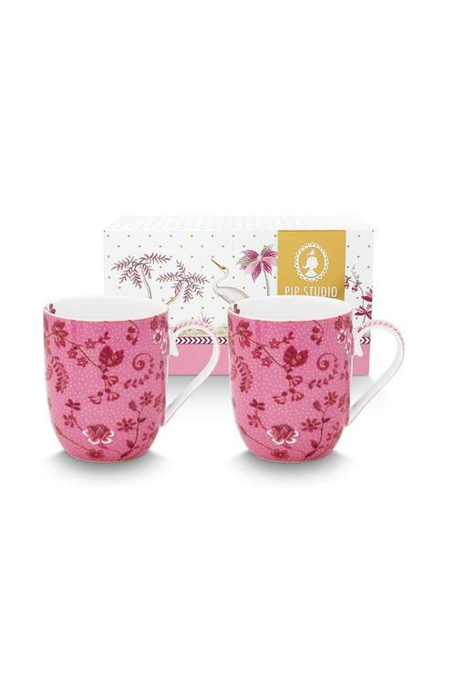 Set van 2 Porseleinen Mokjes Pip Studio Jolie Pink - 145ml, Huis en Inrichting, Keuken | Servies, Kop(pen) en/of Schotel(s), Nieuw