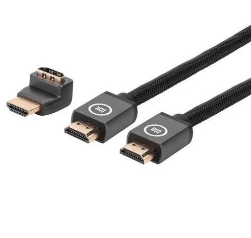 BlueBuilt HDMI 2.1 Nylon Kabel 1 meter + 90? Adapter, Computers en Software, Overige Computers en Software, Zo goed als nieuw