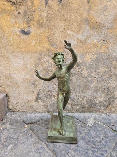 sculptuur, Fauno Danzante - 78 cm - Gepatineerd brons, Antiek en Kunst, Antiek | Keramiek en Aardewerk
