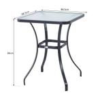 TRUUSK Tuintafel Bistrotafel Glazen Tafel Gehard Glas+metaal, Tuin en Terras, Verzenden, Nieuw