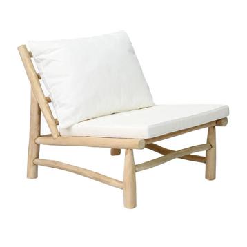 BAZAR BIZAR DE ISLAND EENZIT – TEAKHOUT/SUNBRELLA NATUREL. beschikbaar voor biedingen