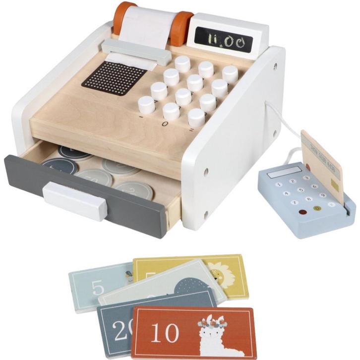 Houten speelkassa wit/antraciet met pinapparaat en speelg..., Kinderen en Baby's, Speelgoed | Houten speelgoed, Nieuw, Ophalen of Verzenden