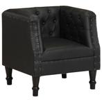 vidaXL Fauteuil echt leer zwart, Huis en Inrichting, Fauteuils, Verzenden, Nieuw