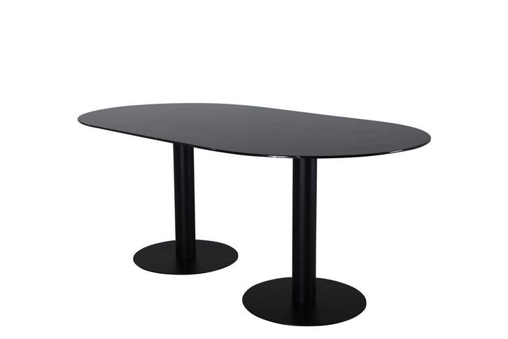Eettafel - Ingar - 180x100 cm - Zwart - Glas - Jörn, Huis en Inrichting, Tafels | Eettafels, Verzenden