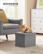 Poef - hocker - ottoman - opvouwbaar - antraciet - 41x31 cm, Huis en Inrichting, Stoelen, Verzenden, Nieuw