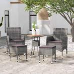 vidaXL 5-delige Loungeset poly rattan grijs, Verzenden, Nieuw, Rotan, Loungeset