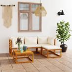 vidaXL 5-delige Loungeset met kussens massief acaciahout, Verzenden, Nieuw, Hardhout, Loungeset