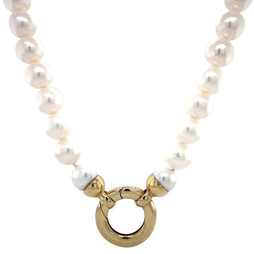 Vintage parel collier met gouden sluiting 14 krt, Sieraden, Tassen en Uiterlijk, Kettingen, Nieuw, Ophalen of Verzenden