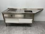 RVS Grillplaat Bakplaat Gladde bakplaat met Trespa onderstel, Ophalen of Verzenden, Gebruikt