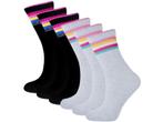 6 Paar meisjes sokken - Glitter-Strepen - Zwart/Grijs, Verzenden, Nieuw