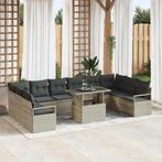 vidaXL Tuin Sofa Set met kussen 11 pcs Lichtgrijs 100 x 55 x, Verzenden, Nieuw, Rotan