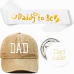 Set met 1 cap Mom en en 1 cap Dad, Verzenden, Nieuw, Versiering, Geboorte of Huwelijk